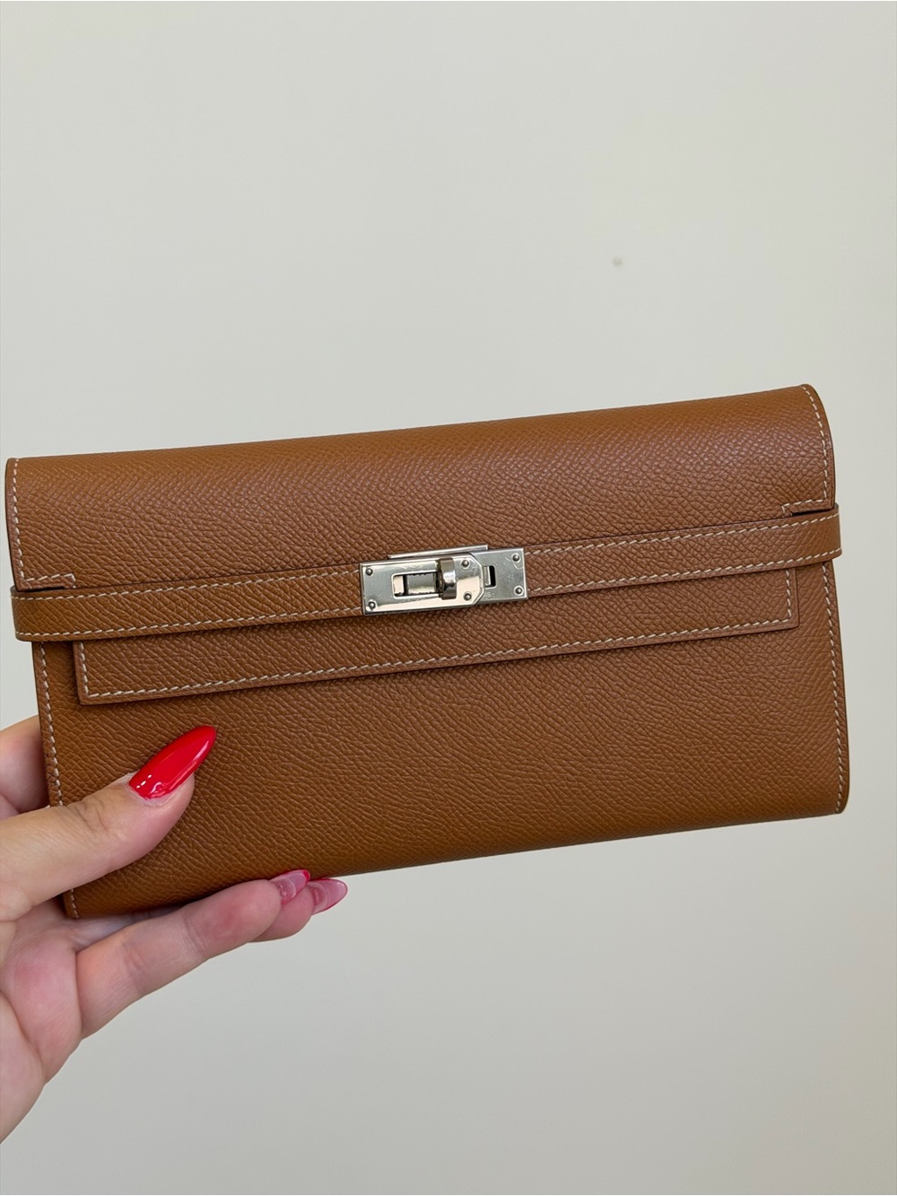 Hermes Gold Epsom Kelly Wallet with Palladium Hardware 2018